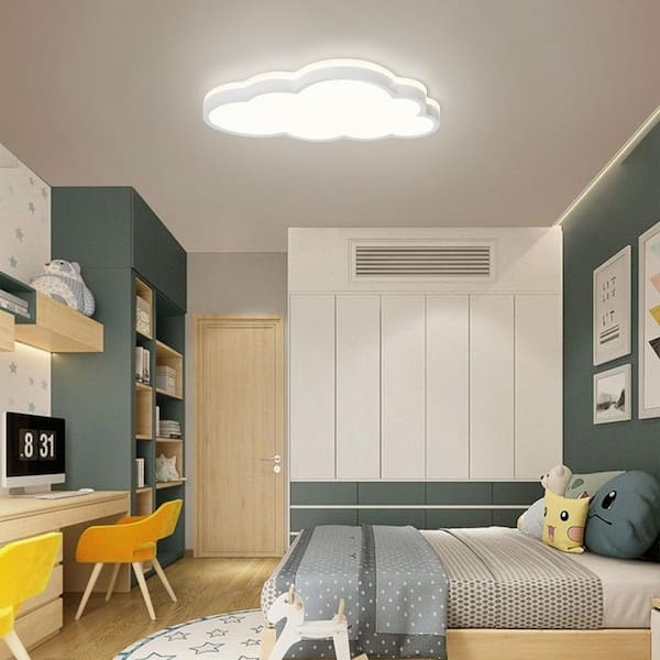 HUOKU Lumin 20 in. White Integrated LED Flush Mount Selectable CCT