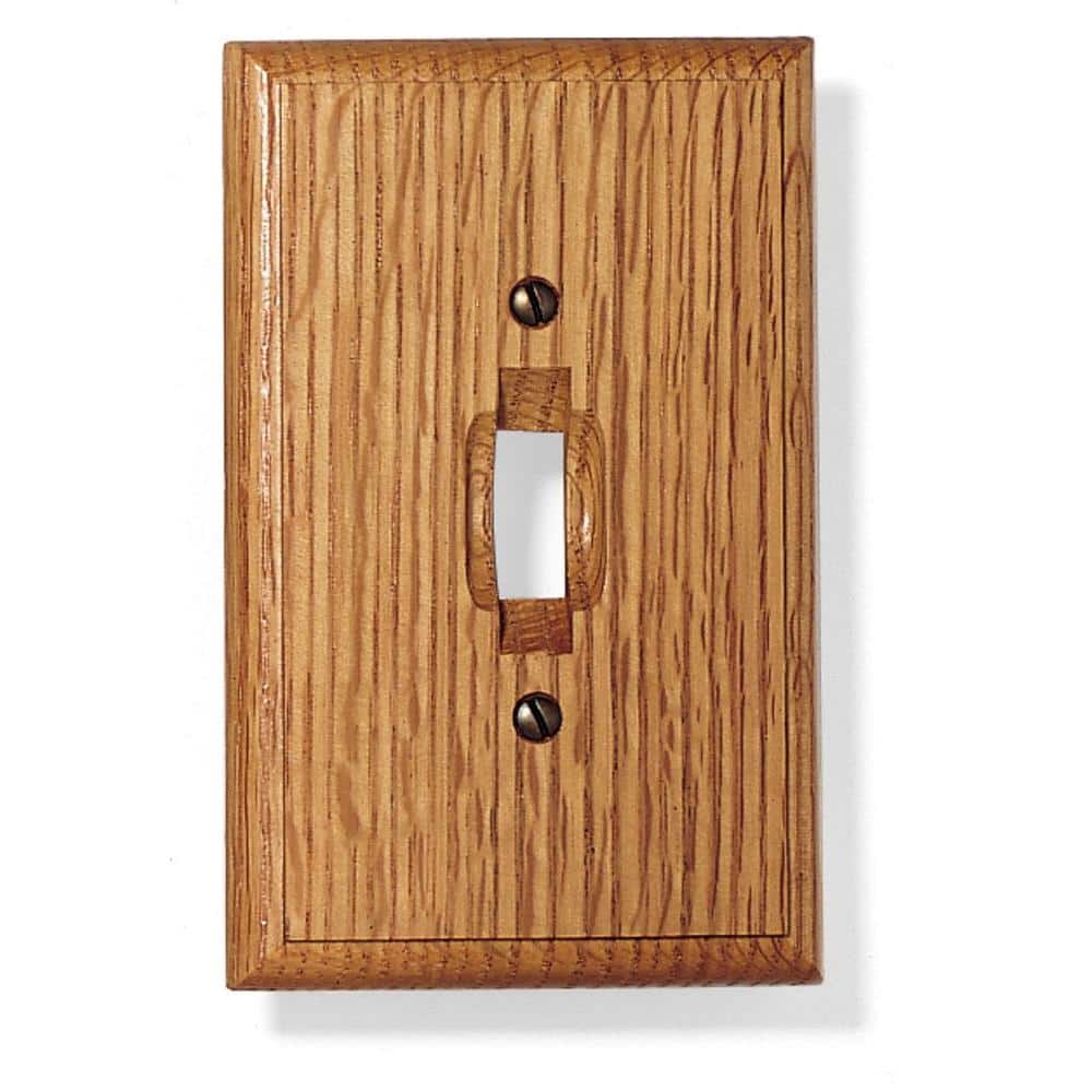 Light Oak Single Toggle Wood Wallplate