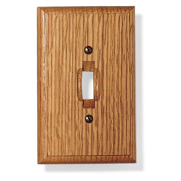 Carson 1 Gang Toggle Wood Wall Plate - Light Oak