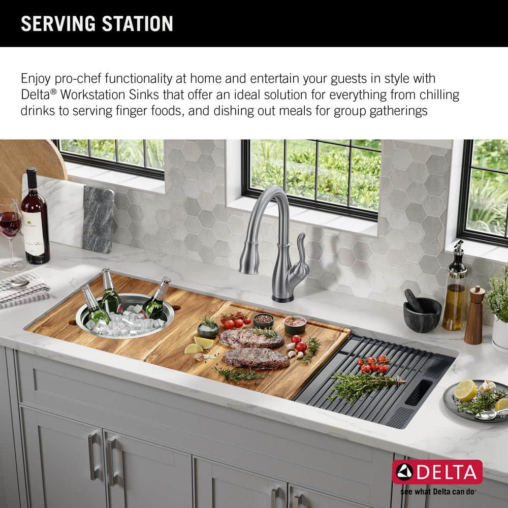 Delta 45" Stainless Steel Workstation Kitchen Sink with Accessories
