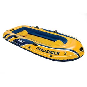 9.67 ft. Inflatable Raft Boat Set With Pump And Oars, Yellow (3-Pack)