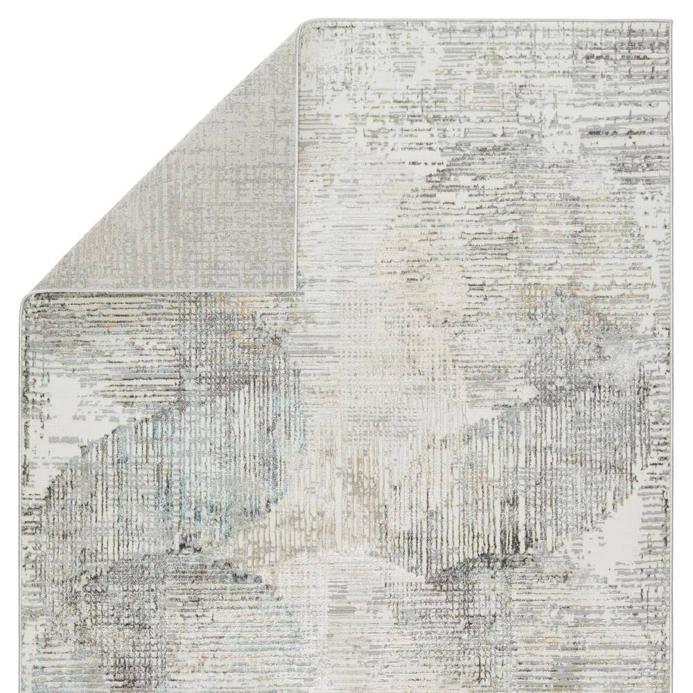 Gray Abstract 8' x 10' Stain-Resistant Synthetic Area Rug