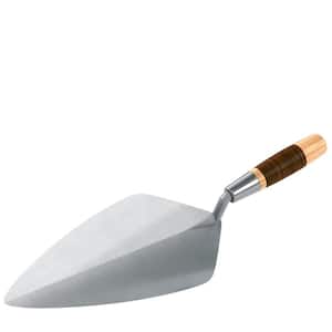 12 in. Keystone Forged Steel Wide London Masonry Brick Trowel with Leather Handle