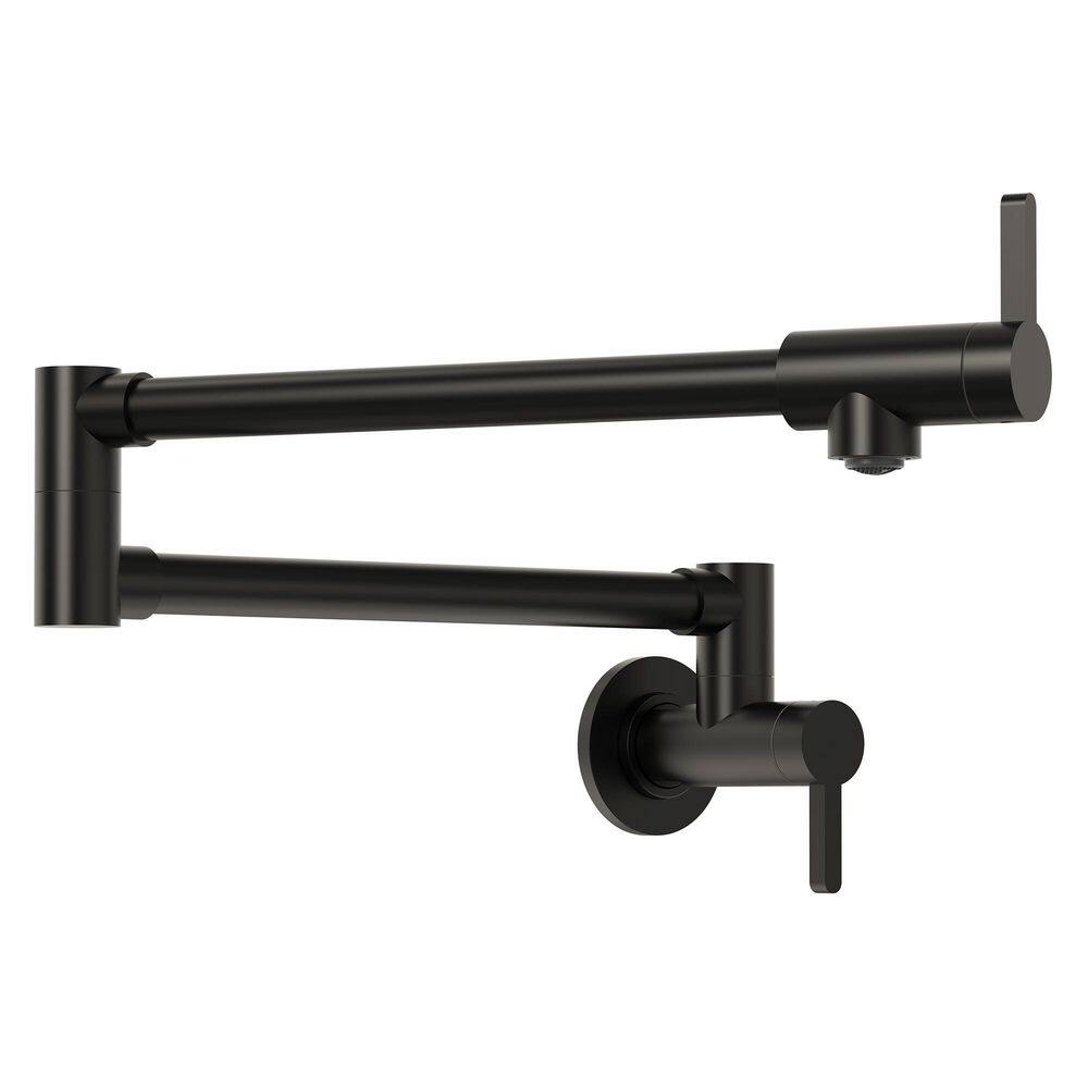 2 Handle Wall Mounted Pot Filler with Swing Arms in Matte Black price history on PriceWatchPro