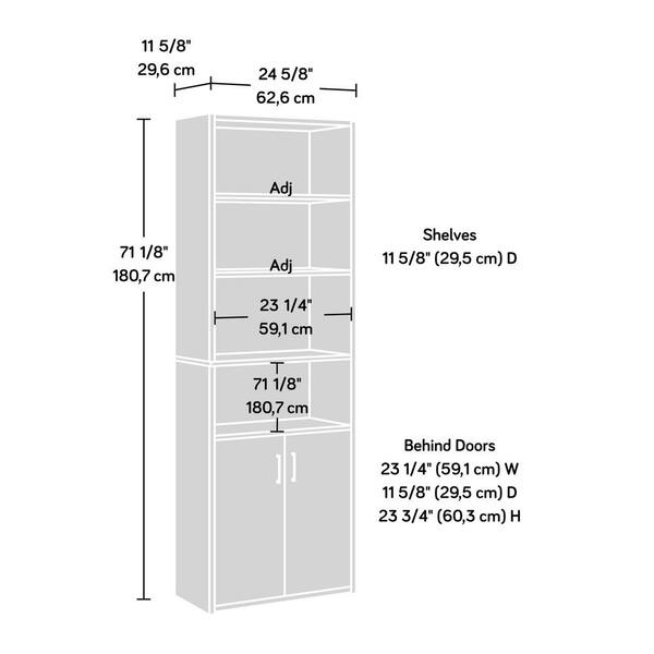 Sauder Beginnings 71 In Summer Oak Engineered Wood 5 Shelf Bookcase With Doors 4250 The Home Depot