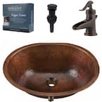Freud Undermount 19 in. All-In-One Bathroom Sink with Pfister Centerset Bronze Faucet and Drain