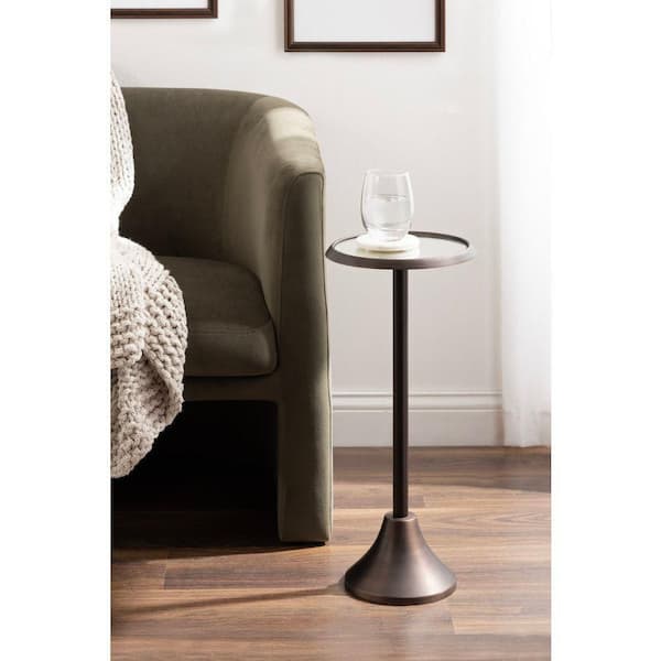 Kate and Laurel Sanzo 10 in. Bronze Round Metal End Table