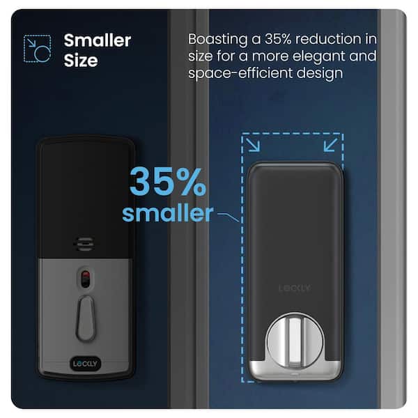 Lockly Vision 2K Video Zeno Satin Nickel Deadbolt Wifi Doorbell
