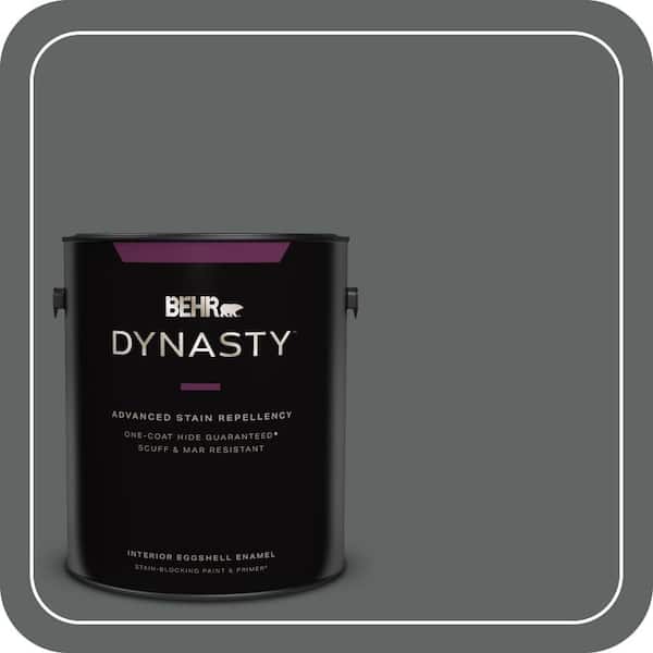 BEHR DYNASTY 1 gal. #BXC-41 Charcoal Eggshell Enamel Interior Stain-Blocking Paint & Primer