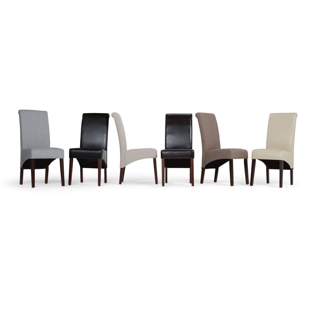 Tanners Brown Faux Leather Upholstered Parsons Side Chair Set