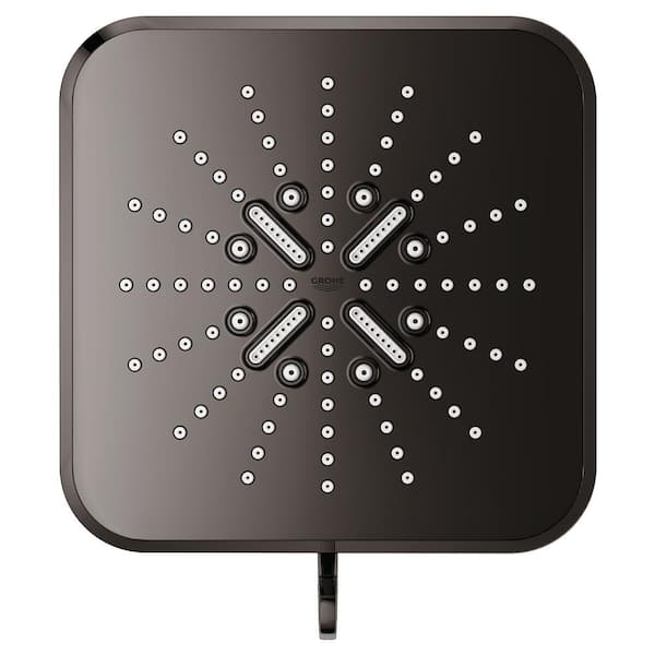 Rainshower SmartActive 3-Spray Patterns 1.75 GPM 6.5 in. Square Wall Mount Fixed Shower Head in Hard Graphite