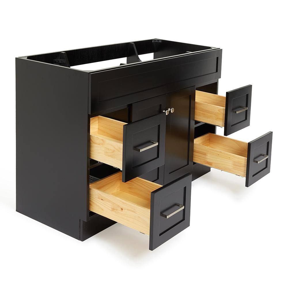 Hamlet 48" Black Solid Wood Freestanding Vanity Cabinet