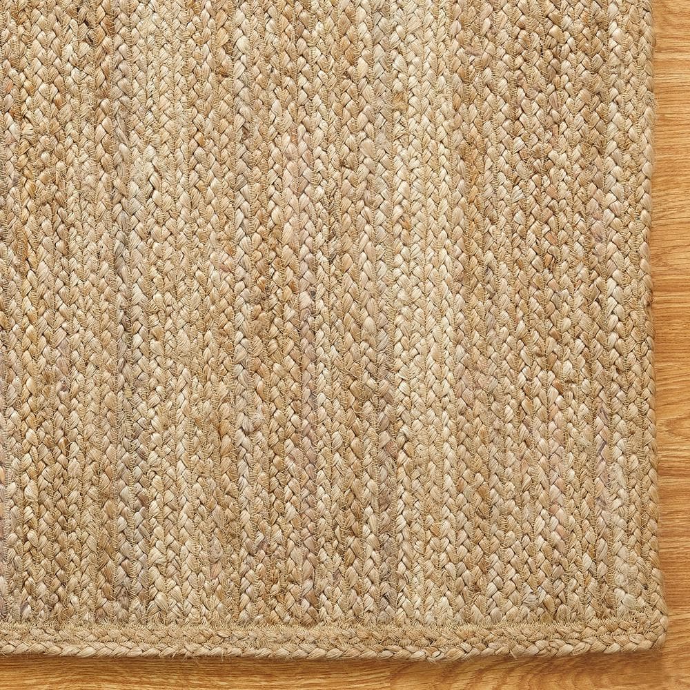 Hand-Woven Natural Jute 8' x 10' Braided Area Rug