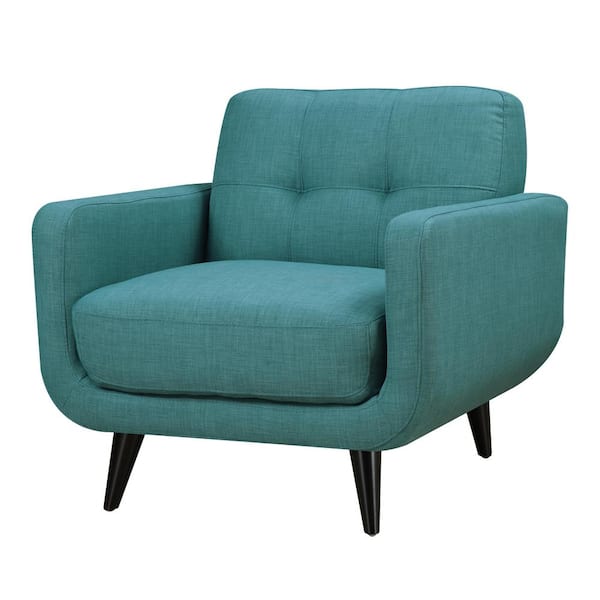 Hadley Teal Fabric Tufted Armchair 1