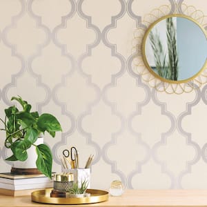 Marrakesh Cream & Silver Peel and Stick Wallpaper (Covers 28 sq. ft.)