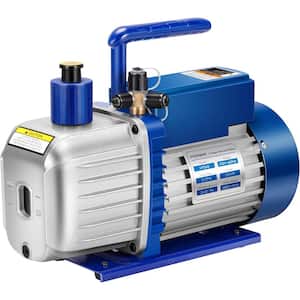 1/2 HP 5 CFM 110V Dual Stage HVAC Vacuum Pump for Air Conditioner Servicing Resin Degassing with 2 Oil Bottles