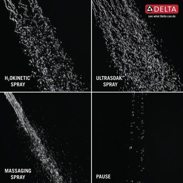 Delta 4-Spray Patterns 1.75 GPM 8.25 in. Wall Mount Fixed Shower