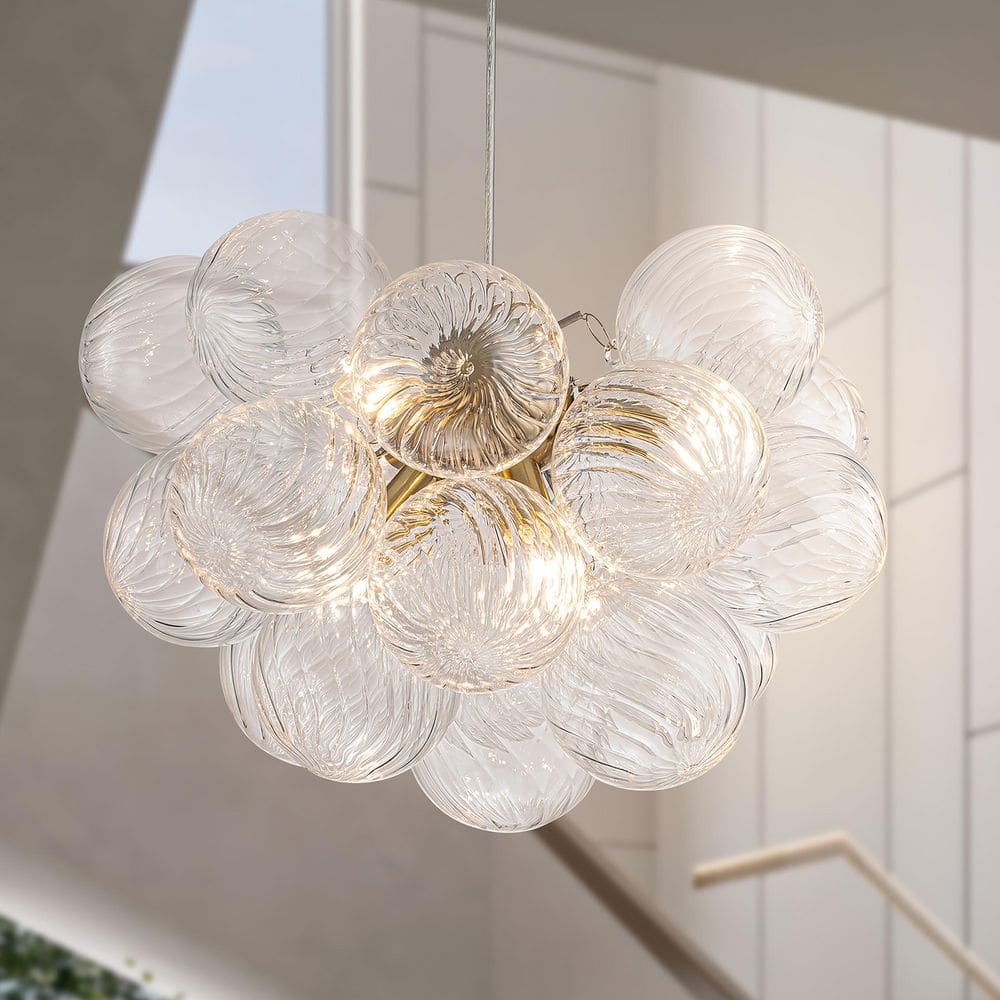 Bublume 6-Light Gold Modern Twisted Glass Bubble Chandelier for Dining Room and Living Room price history on PriceWatchPro