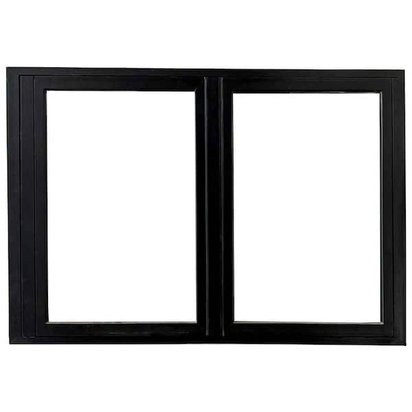 TEZA DOORS Teza Bi-Fold 76 in. W x 42 in. H Left Hand Outswing Matte Black Aluminum Tempered Window