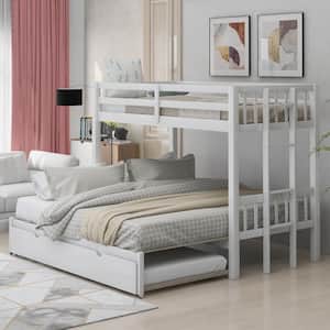 White Twin Over Pull-out Bunk Bed With Trundle