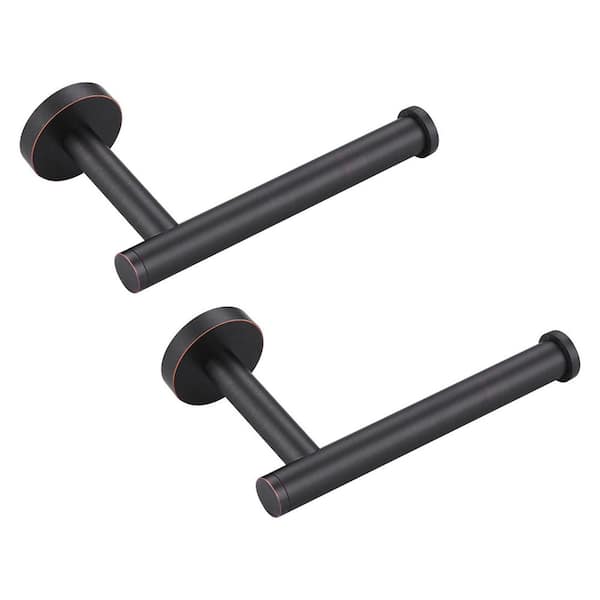 Wall-Mount Stainless Steel Single Post Toilet Paper Holder for Bathroom, Washroom, Kitchen in Oil Rubbed Brozne (2-Pack)
