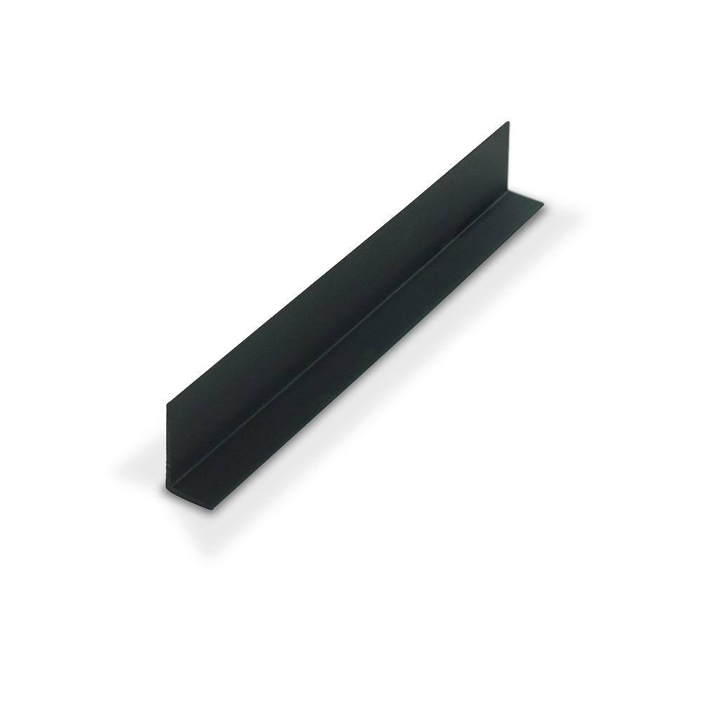 1/2 in. D x 1 in. W x 48 in. L Black Styrene Plastic 90° Uneven Leg Angle 