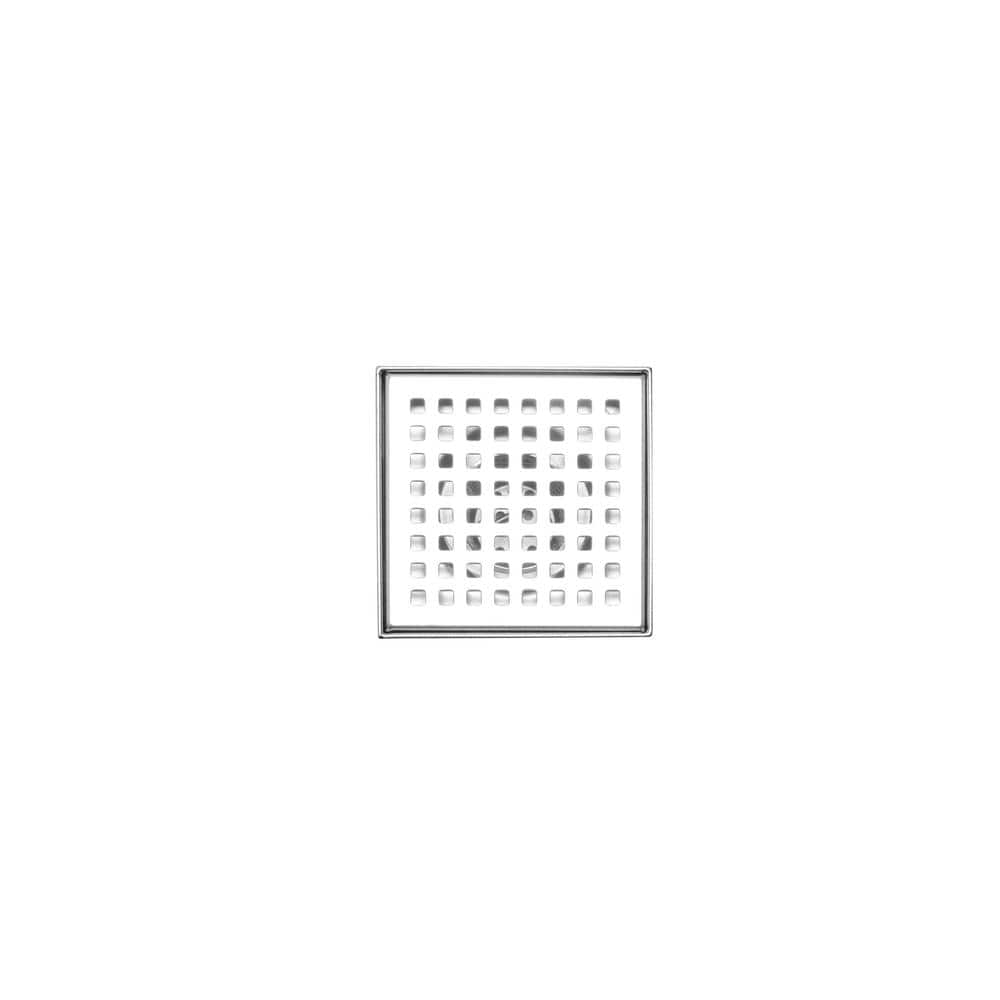 Innova 4" Chrome Stainless Steel Square Shower Drain Grate