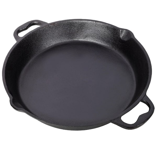 17 in. Pre Seasoned Cast Iron Skillet Pan with Dual Assist Handles for Grill, Stove Top, Induction, Oven Safe Cookware