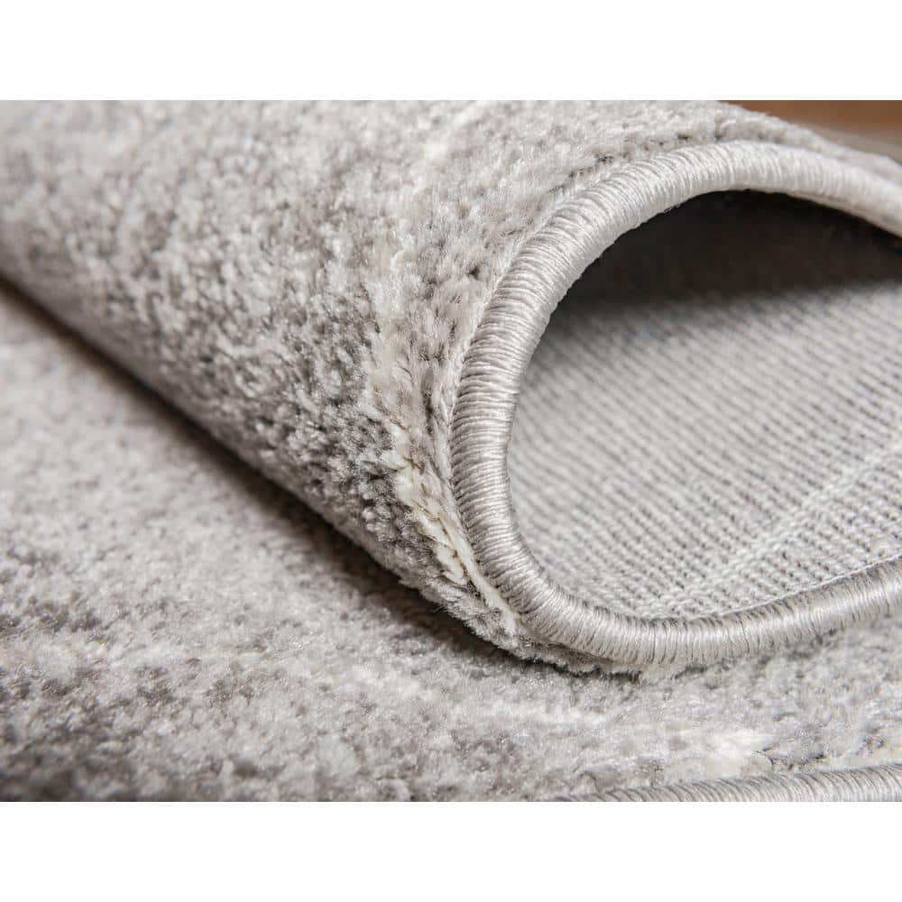 Light Gray 9' x 12' Synthetic Trellis Area Rug