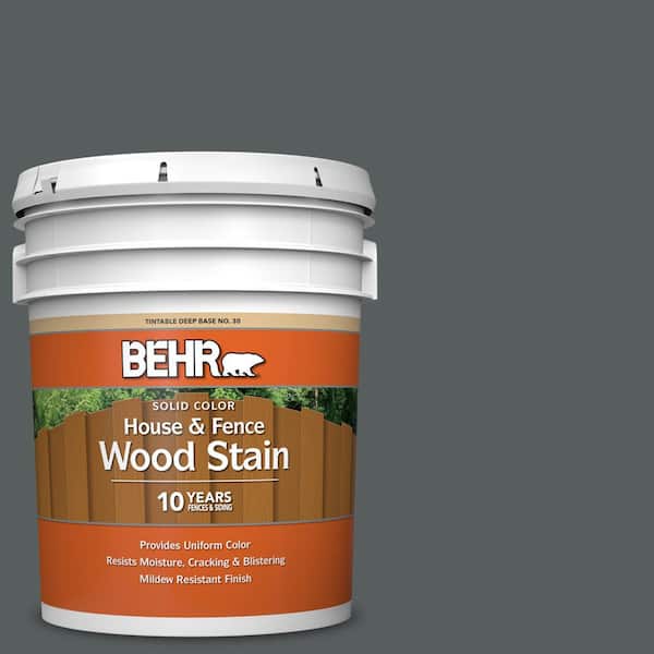 BEHR 5 gal. #N500-6 Graphic Charcoal Solid Color House and Fence Exterior Wood Stain