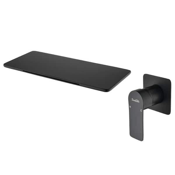 Single Handle Wall Mounted Bathroom Faucet in Matte Black