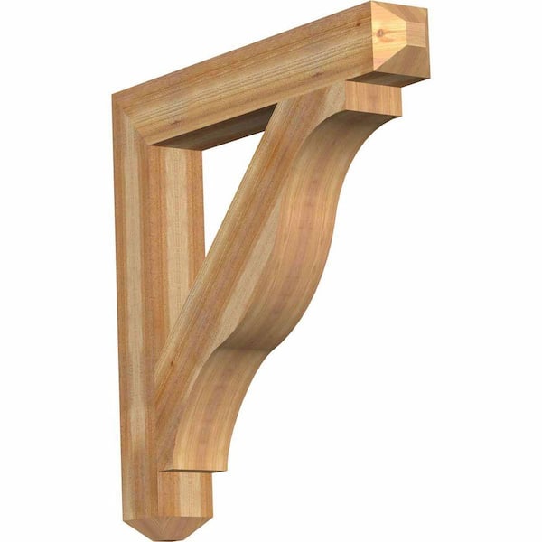 Ekena Millwork 6 in. x 42 in. x 42 in. Western Red Cedar Funston Craftsman Rough Sawn Bracket