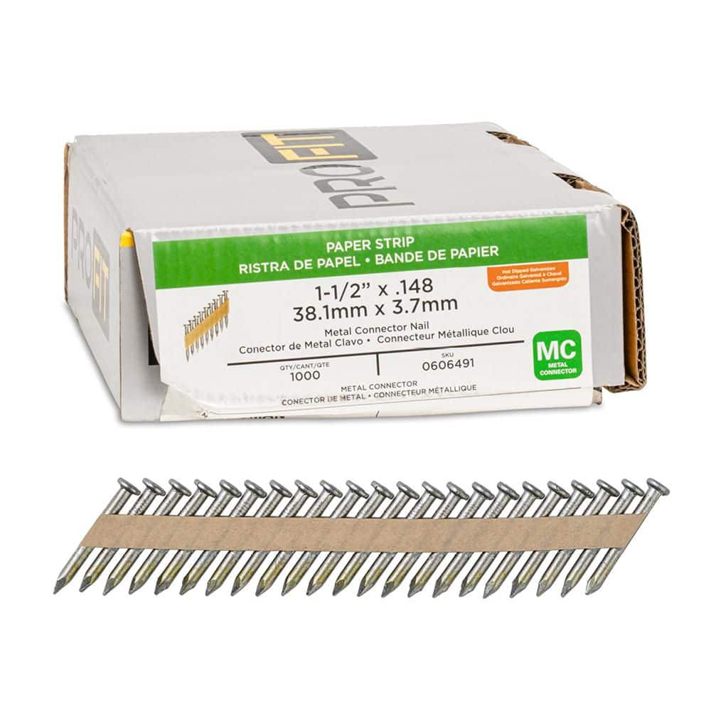 1-1/2 in. x 0.131 31-Degree Hot Dipped Galvanized Smooth Shank Paper Tape Joist Hanger Nails (1000-Per Box) price history on PriceWatchPro