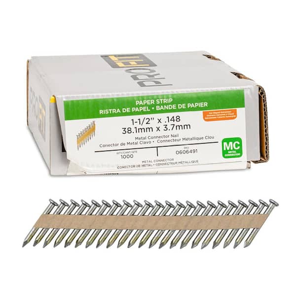 1-1/2 in. x 0.131 31° Hot Dipped Galvanized Smooth Shank Paper Tape Joist Hanger Nails (1000-Per Box)