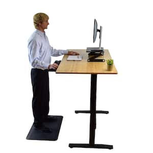Amelia 30 in. Rectangular Brown Bamboo Computer Desk with Power Outlet and Adjustable Height