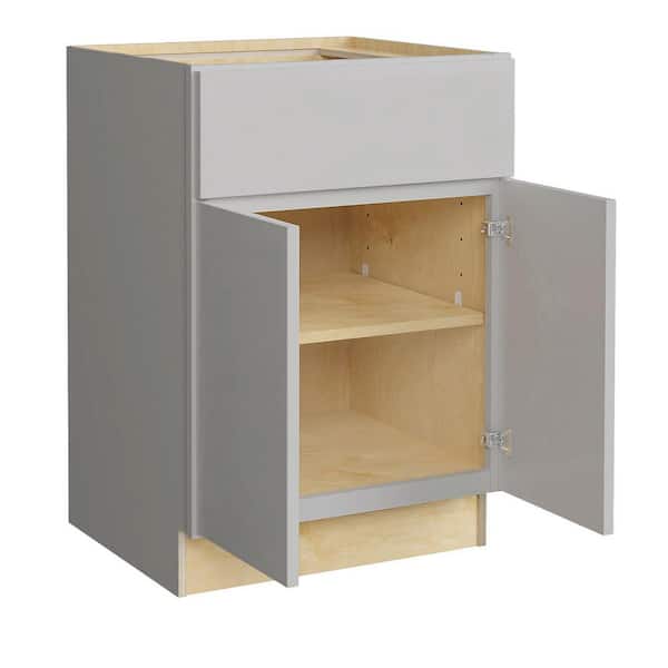 Hargrove 30 in. W x 24 in. D x 34.5 in. H Assembled Plywood Base Kitchen Cabinet in Veiled Gray with Soft Close