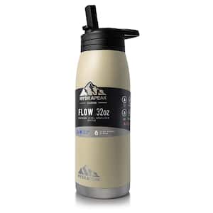 Active Flow 32 oz. Sand Triple Insulated Stainless Steel Water Bottle with Straw Lid