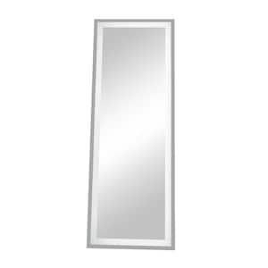 24 in. W x 65 in. H LED Rectangular Frameless Floor Mirror with Aluminum alloy Frame for Living Room in Transparent