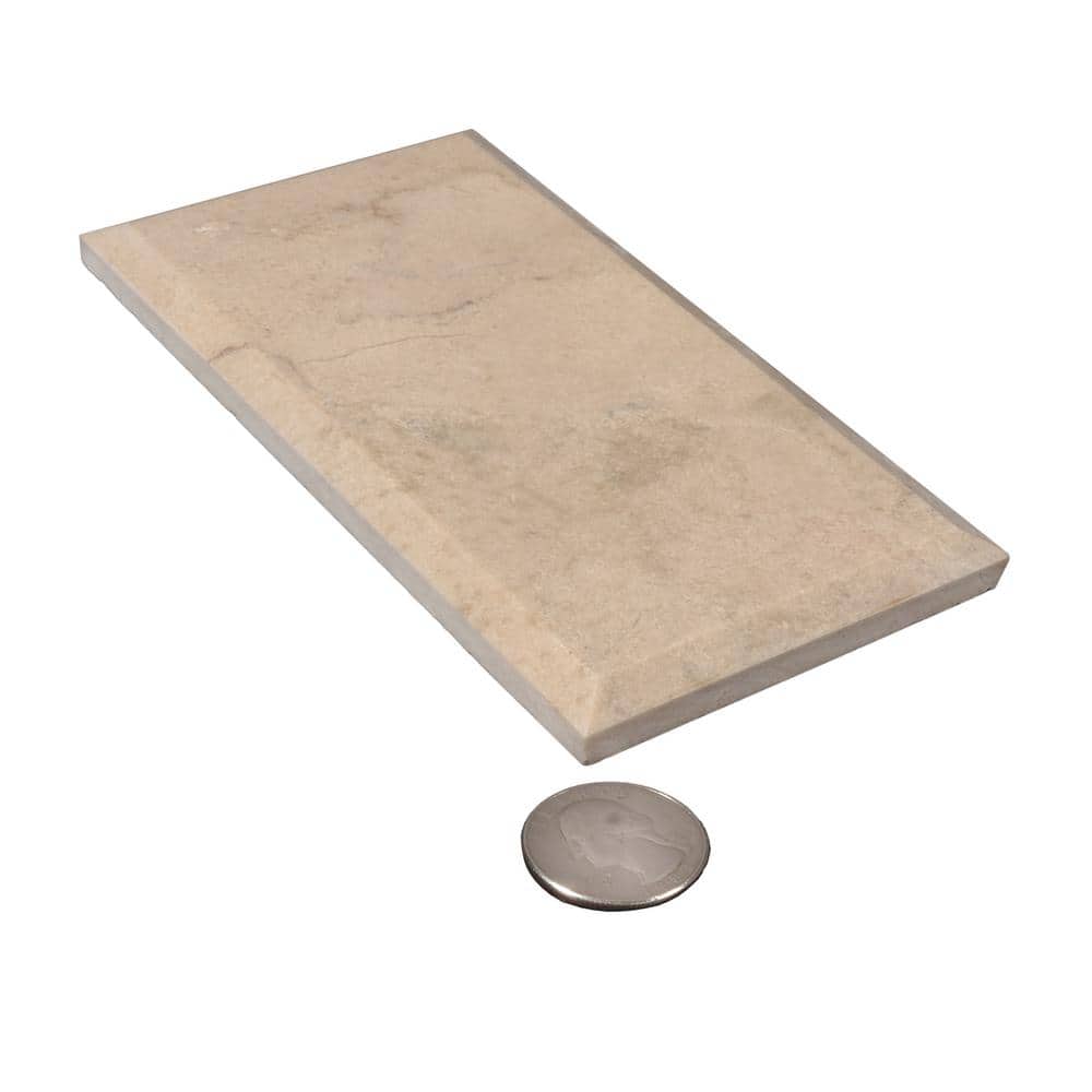 Beige and Yellow Polished Marble Subway Tile 3" x 6"
