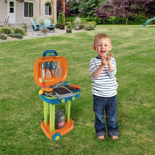 Grill BBQ Play Set Food Pretend Toys Kids Toddler Boy Girl Educational Gift New 