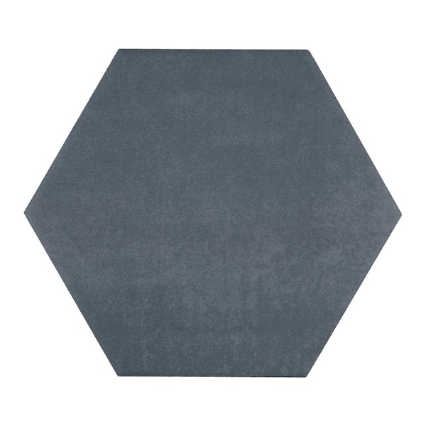 Marazzi Moroccan Concrete Blue Gray 8 in. x 9 in. Glazed Porcelain Hexagon Floor and Wall Sample Tile