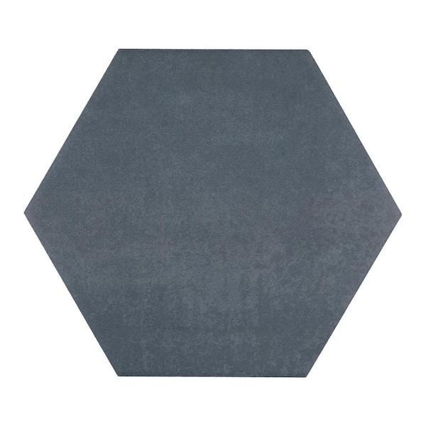 Marazzi Moroccan Concrete Blue Gray 8 in. x 9 in. Glazed Porcelain Hexagon Floor and Wall Tile (9.37 sq. ft./Case)