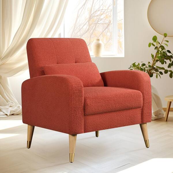 Zeus & Ruta Mid-Century Red Wood Outdoor Lounge Chair with