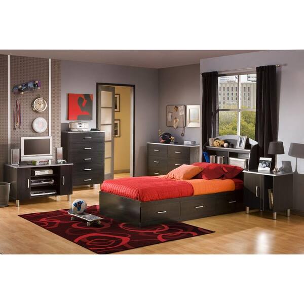 South Shore Cosmos Black Onyx and Charcoal Twin Headboard