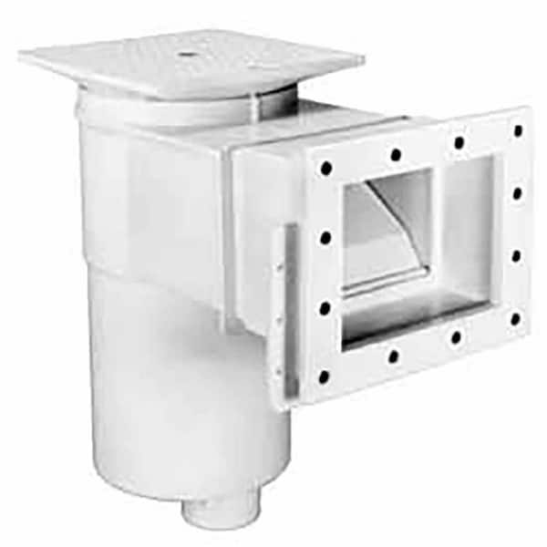 Auto-Skim Series 1.5 in. FIP Vinyl In Ground Thru-Wall Skimmer 8.5 in. Throat Length Square Cover