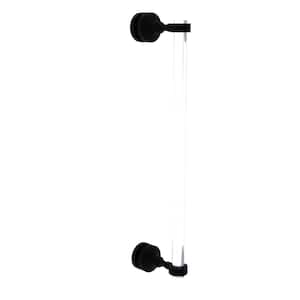 Pacific Grove Collection 18 Inch Single Side Shower Door Pull with Groovy Accents in Matte Black