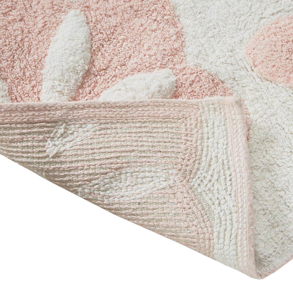 Casablanca Medallion Pink Cotton Tufted Bath Rug