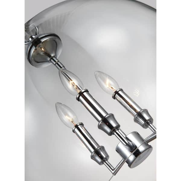 Lawler 16 in. W. 3-Light Chrome Pendant