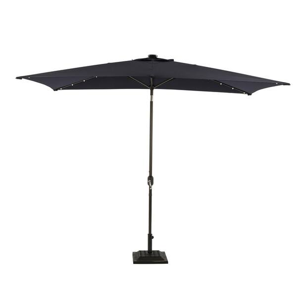 Unbranded 10 ft. Market Patio Umbrella in Dark Blue with LED (Middle)