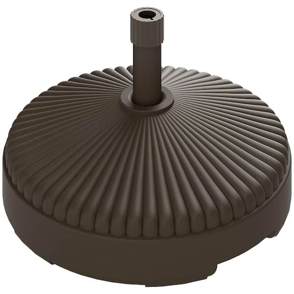 Round Patio Umbrella Base Holder Heavy Duty Outdoor Umbrella Stand, Filled Up to 62 lbs. with Stand or 51 lbs. in Bronze